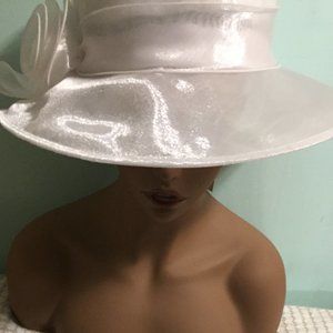 Josette Organza Rosette Dressy Hat White One Size